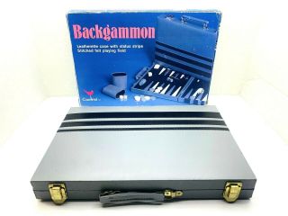 Vintage Cardinal Backgammon Set White & Black Bakelite Chips In Case Complete