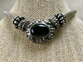 Vintage Stocko Snap Necklace With Black Stone pendant 15 