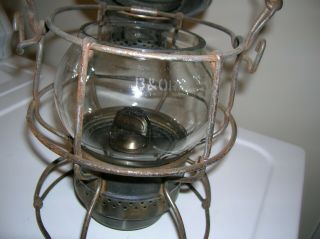 Antique Armspear Mfg Co B&o Railroad Lantern Dated 1925 Etched B&o Rr Globe