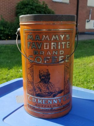 Antique Mammy ' s Favorite Brand Coffee Tin Buffalo,  NY - 4lb 3