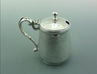 A Very Good Victorian English Solid Sterling Silver Mustard Pot