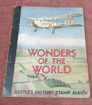 Vintage Nestle Picture Stamp Album Wonders Of The World Collector Card Book