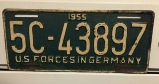 1955 U.  S.  Forces In Germany Large Plate 14 3/4 " X 6 3/8 "