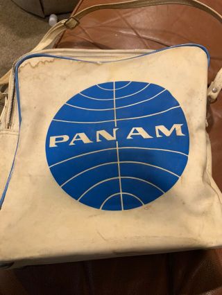 Vintage Pan Am Airlines Travel Carry - On Shoulder Bag Tote Strap