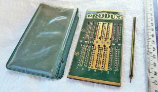 Vintage Cased " Produx " Mechanical Adding Calculator With Stylus,