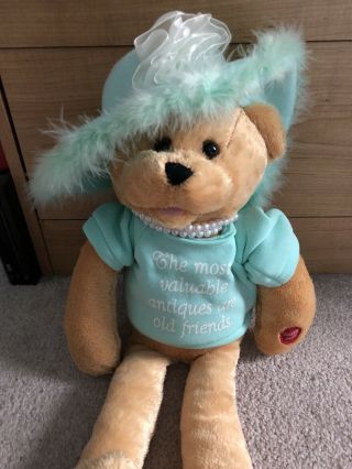 Chantilly Lane Musicals Teddy Bear W/pearls Sings “that’s What Friends Are For "
