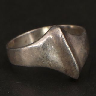 Vtg Sterling Silver - Mexico Modern Pointed Solid Ring Size 7.  5 - 4.  5g