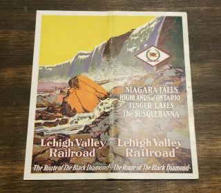 1921 Lehigh Valley Railroad Black Diamond Route Time Table Brochure Map Niagara