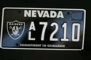 Nevada License Plate Las Vegas Raiders Nfl Football Authentic Vehicle Tag
