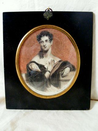 Antique Regency Portrait Miniature Of A Lady Dated 1826