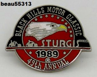 " Very Rare " Sturgis Chamber South Dakota 49th Annual 1989 Rally Vest Pin