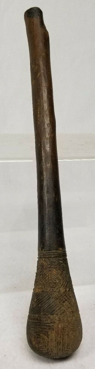 Antique Ethnographic Tribal Carved Knobkerrie Ula Throwing Club African Fijian