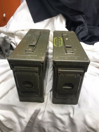 2 Vintage 1950’s Ammo Cans.  Gp&f And United.  Both The Same,  Different Maker.