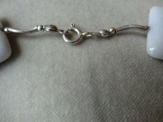 Vintage jewellery Modern Art Deco Sterling Silver Grey Quartz Link Necklace 3