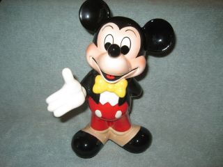 Vintage Disney Mickey Mouse Tuxedo Porcelain Ceramic 9 " Statue Figurine