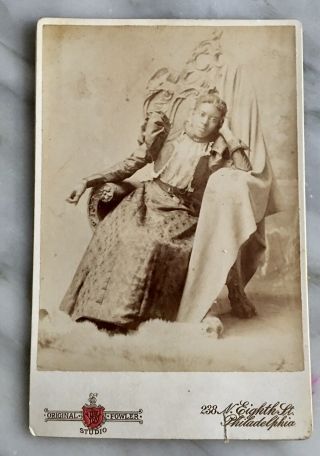 Antique Cabinet Card Photo Of A Black American Woman From Philadelphia