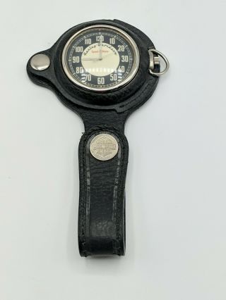 Harley Davidson Swiss Pocket Watch Black Leather Belt Loop Case Speed - O - Meter