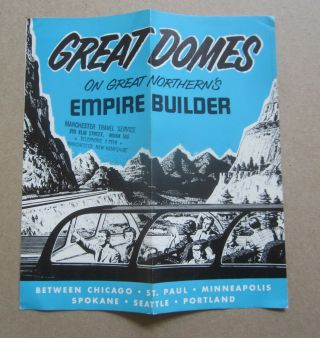 Old Vintage 1955 Great Northern Railway Domes - Empire Builder - Train Brochure