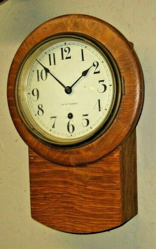 Antique 8 Day Seth Thomas Short Drop Wall Regulator Clock,  Movement 123b