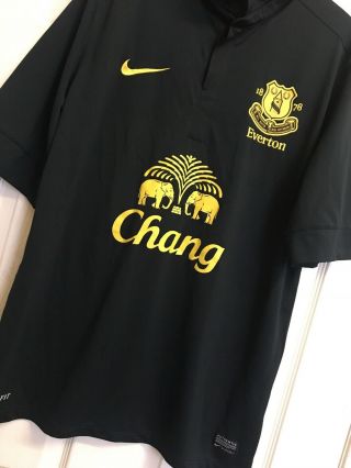Everton Men’s Large Away Football Shirt Nike Black England Vintage Maglia