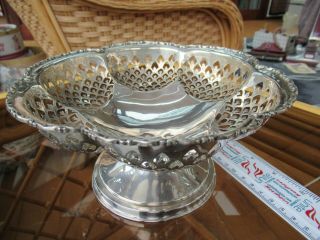 Rare 1910 Silver Pedestal Pierced Bowl (george Nathan & Ridley Hayes) Chester