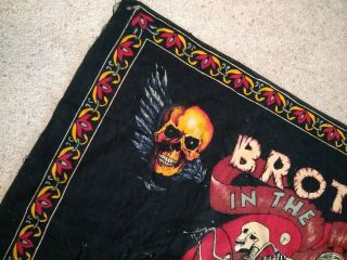 Vintage MOTORCYCLE TAPESTRY - BROTHERS IN THE WIND Skull Riders 3