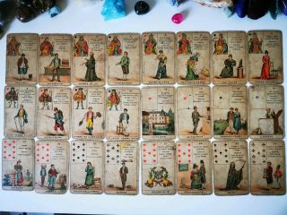 Antique Parisian Fortune Telling Cards Tarot 1890 Le Petit Cartomancien Grimaud