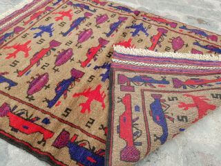 135x96 Cm Traditional Afghan Shindand Baloch War Rug Tribal Art Rug
