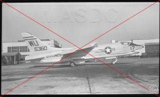 834 - B&w 616 Aircraft Negative - F8u - 1 Crusader 145360 Vmf - 334 - 1960