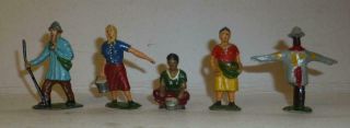 A Group Of Timpo Vintage Lead Farm Hands & Scarecrow From The 1940/50s