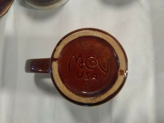 Set Of 4 McCoy Pottery Brown Drip Glaze Mugs Coffee Cups Vintage USA 3