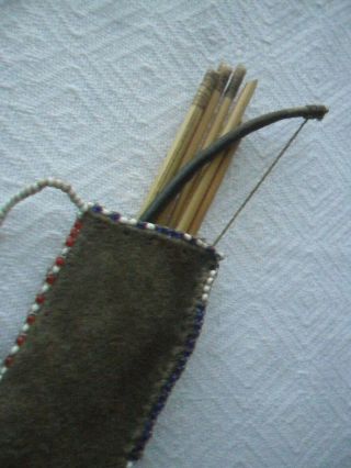 Vintage Native American Miniature Quiver With Bow & Arrows