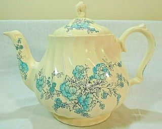Vintage Sadler England Teapot (blue Floral Pattern)