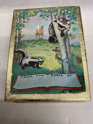 Vintage Antioch 44 Bookplates Birds Raccoon Tree Deer Skunk Decorative.