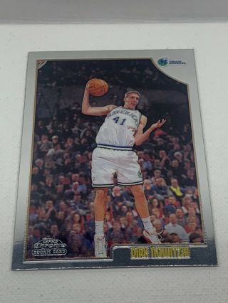 1998 - 99 Topps Chrome Dirk Nowitzki Rookie Card Dallas Mavericks Rc 154 Hof