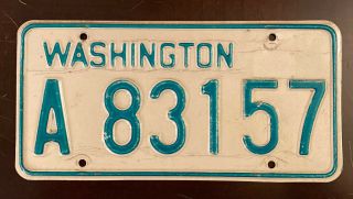 1970 Washington Truck License Plate Single.  A83157 Yom Legal