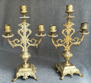 Antique Napoleon III candlesticks chandelier bronze France 19th century 3