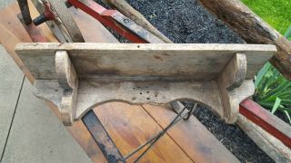 Antique Early Primitive Wooden Wall Shelf Square Nail Construction Aafa