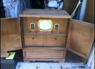 Antique 1949 Crosley Model 9 - 423m Console Tv,  Radio & 3 Speed Record Player