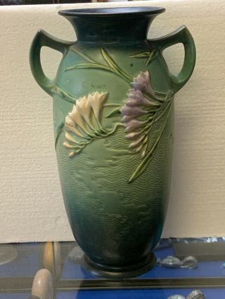 Antique Roseville Pottery Freesia 16” Vase 129 - 16