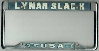 Portland Oregon Lyman Slack Chevrolet Usa - 1 Vintage Dealer License Plate Frame