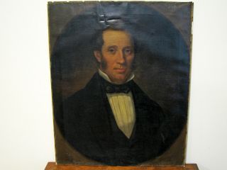 Antique Oil On Canvas Painting - Portrait Of A Gentleman - Early 19th C.  - Restore