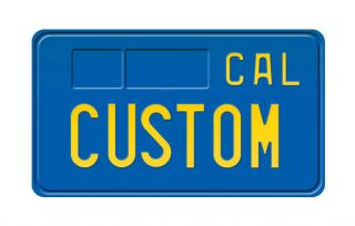Cal California Motor Motorcycle License Number Plate Custom Embossed Alu Blue