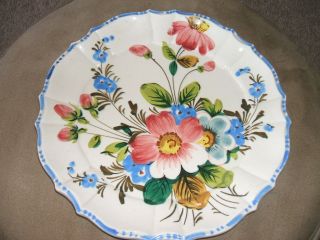 Italy Vtg Floral Hand Painted Italy Florita Ceramic Plate