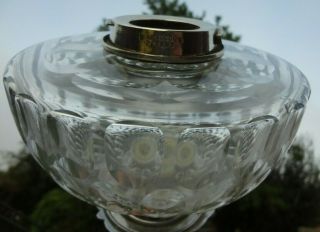 victorian glass oil lamp font with hinks silver plated mounts 21mm undermount 2