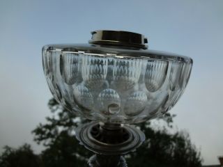 victorian glass oil lamp font with hinks silver plated mounts 21mm undermount 3