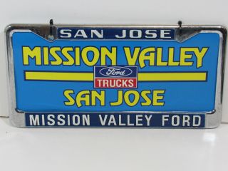 San Jose Mission Valley Ford Dealership Metal License Plate Frame Tag Ca Trucks