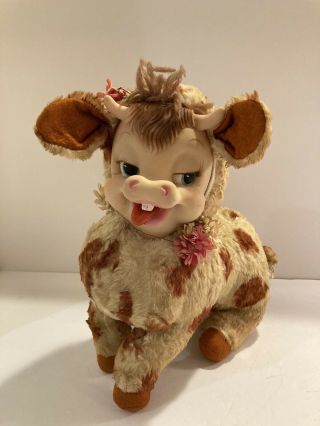 Vintage Rushton Rubber Face Spotted Cow Doll Stuffed Animal
