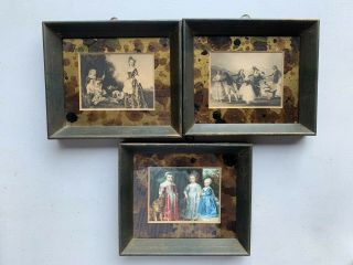 Vintage Sungott Art Studios Set Of 3 Victorian Style Framed Pictures Prints