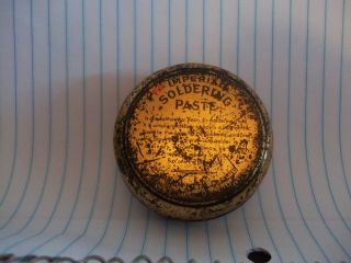 Vintage tin imperial soldering paste with contents 2 